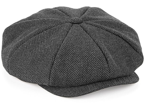 Gorro boina Bakerboy espiguilla unisex con forro y botón Marino espiga detalle 3