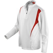 Camiseta técnica de trial manga larga 185 gr con logo blanca/roja