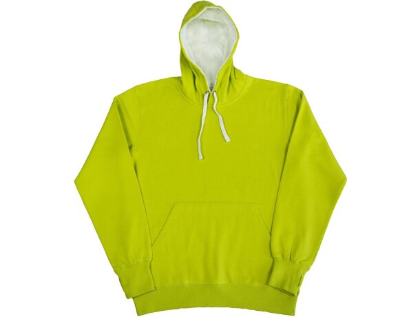 Sudadera unisex contrastada Verde lima/azul royal detalle 2