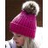 Gorro Chunky con pon pon Fucsia detalle 5