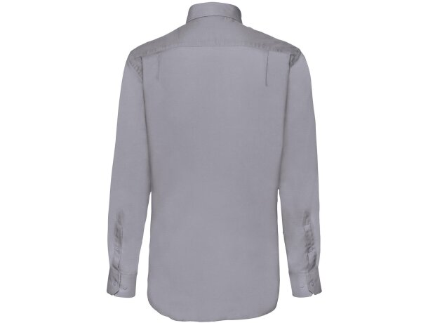 Camisa Oxford manga larga hombre Oxford gris detalle 3
