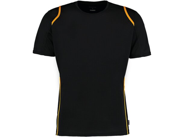 Camiseta tecnica personalizada con logo unisex manga corta transpirable cooltex merchandising negro/azul royal brillante