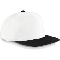 Gorra moderna de diseño con visera plana personalizada blanco y negro