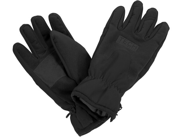 Guantes fabricados en softshell Gris marl/negro detalle 1