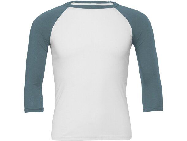 Camisetas para empresas baseball raglán triblend Bella Canvas Negro/carbon detalle 4