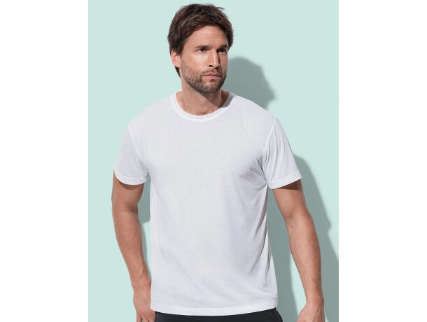 Camiseta técnica de hombre 160 gr Blanco detalle 1