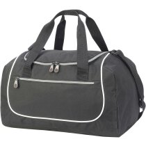 Bolsa de viaje o deporte con ribetes blancos personalizada negra