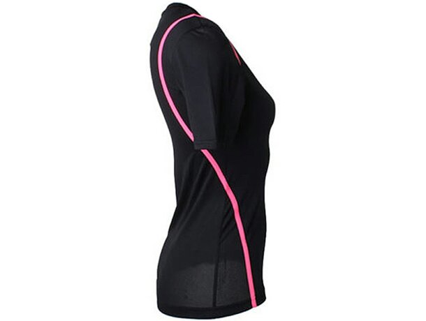 Camiseta técnica Cooltex negro/fucsia