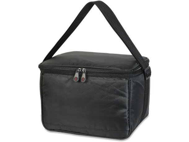 Bolsa nevera de poliéster con correa ajustable con logo negra Bolsa nevera de poliéster con correa ajustable con logo negra