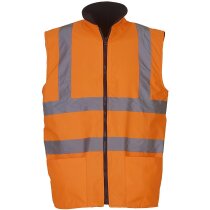 Chaleco de seguridad reversible con polar de hombre barato naranja fluor