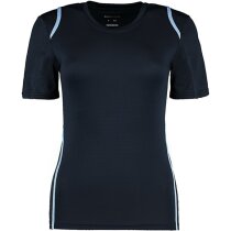 Camiseta de mujer manga corta detalles de color 135 gr blanco y gris