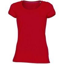 Camiseta de mujer entallada 135 gr roja
