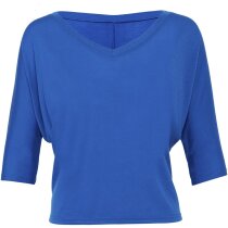 Camiseta cuello en V de mujer manga larga 115 gr personalizada azul royal Camiseta cuello en V de mujer manga larga 115 gr personalizada azul royal