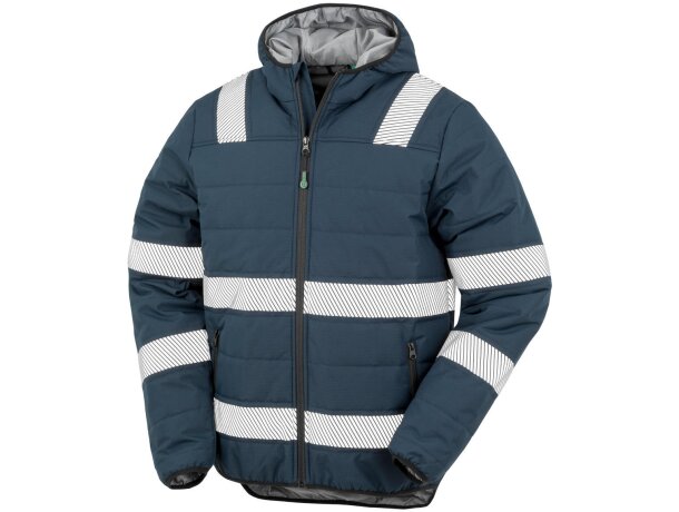 Chaqueta Buzhum acolchada visibilidad Clase 2 poliéster reciclado Amarillo fluorescente detalle 3