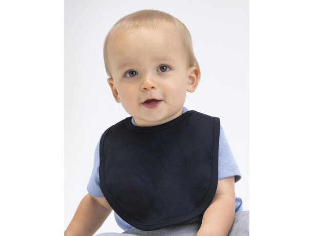 Babero bebé algodón orgánico ring spun niños 200 g/m2 Negro detalle 3