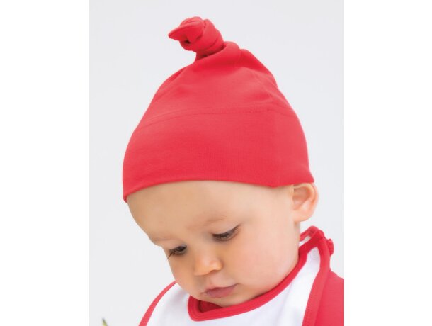 Gorro para publicidad 100% algodón peinado 200 g/m2 para bebé Rojo detalle 2