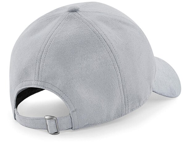 Gorra promocional barata de 6 paneles 100% poliester Gris claro marl detalle 1