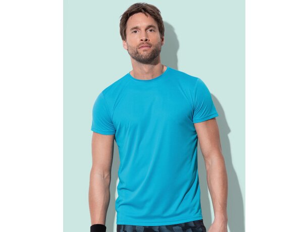 Camiseta técnica deportiva 135 gr Hawái azul detalle 2