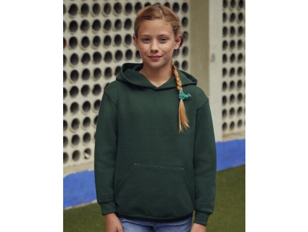 Sudadera lisa con capucha tallas de niño con logo