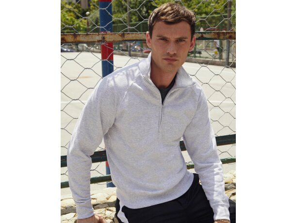 Sudadera cremallera 1/4 hombre grabada