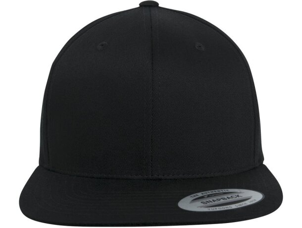 Gorra algodón orgánico Snapback Negro detalle 5