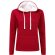 Sudadera con capucha poliéster polar 280 g/m2 Rojo/blanco