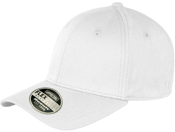 Gorra de algodon 240 gr con banda antisudor personalizada blanca