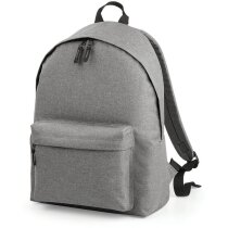 Mochila clásica de poliéster color liso gris Mochila clásica de poliéster color liso gris