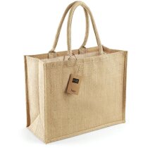 Bolsa de yute con asas de algodón natural Bolsa de yute con asas de algodón natural