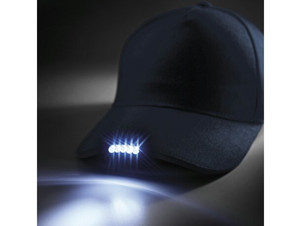 Gorra de algodón con luz led grabada