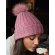 Gorro con pom pom unisex Rosa oscuro detalle 3