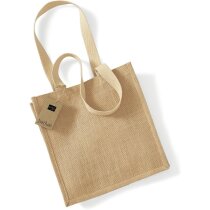 Bolsa de yute con asas largas de algodón Westford Mill personalizada natural