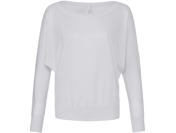 Camiseta ligera manga larga de mujer 115 gr blanca