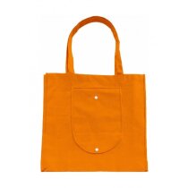 Bolsa plegable con asas largas personalizada naranja Bolsa plegable con asas largas personalizada naranja