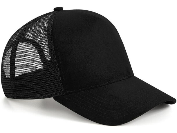 Gorras trucker originales frontal sin costura y malla ajustable Gamuza Borgoña detalle 4