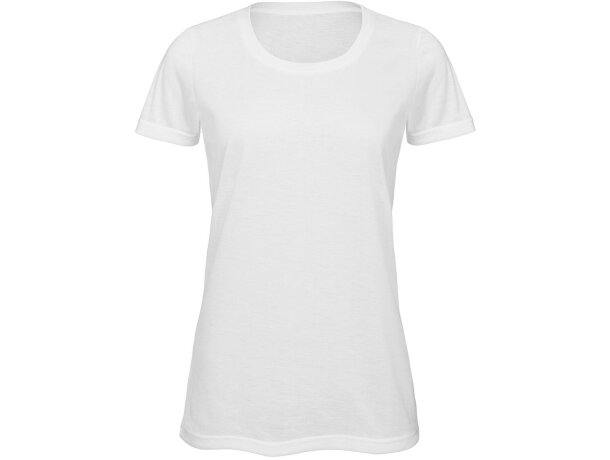Camisetas publicitarias Zifta mujer poliéster blanco sublimación Blanco detalle 2