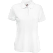 Polo piqué manga corta tejido mixto de mujer 180 gr blanco