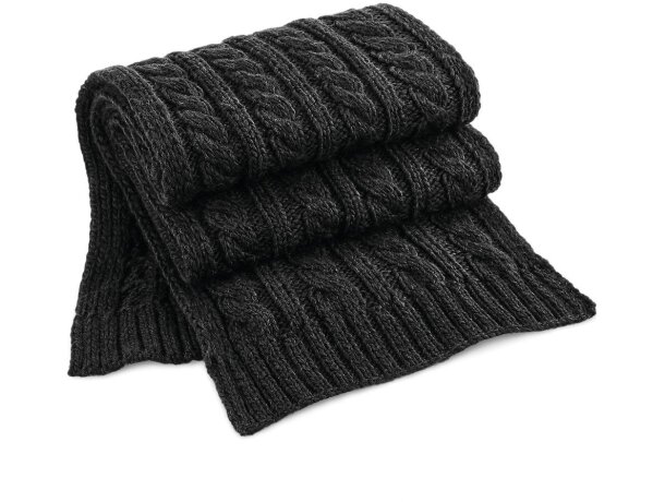 Bufanda Amodei unisex poliacrílico 280g/m² tejido cable suave Mostaza detalle 3