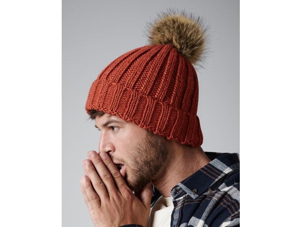 Gorro de lana personalizado con pompn poliacrílico Chunky Sandía detalle 4
