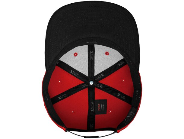 Gorra Snapback ajustada de 6 paneles. Personalízalo con tu logotipo Rojo/negro detalle 14