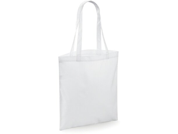 Bolsa lisa con asas de mano largas personalizada blanca Bolsa lisa con asas de mano largas personalizada blanca