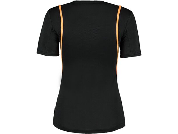 Camiseta de mujer manga corta detalles de color 135 gr con logo