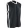 Camiseta técnica de baloncesto sin mangas 135 gr personalizada negro y blanco