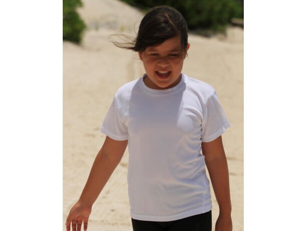 Camiseta de poliester tallas de niño 160 gr Blanco detalle 1