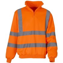 Sudadera para el frío con cremallera y cuello alto naranja fluor