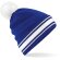 Gorro con rayas en dobladillo Oxford azul/negro