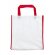 bolsa con fondo y lateral desplegable grabada rojo