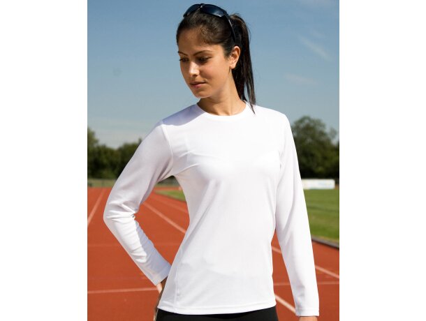Camiseta manga larga técnica de mujer 150 gr Blanco detalle 1