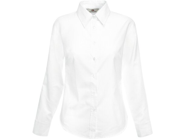 Camisa Oxford manga larga mujer Azul oxford detalle 4