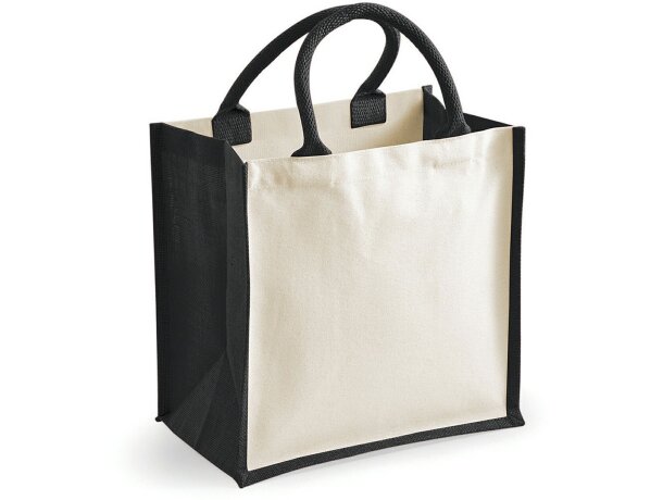 Bolsa de yute laminado barata negra